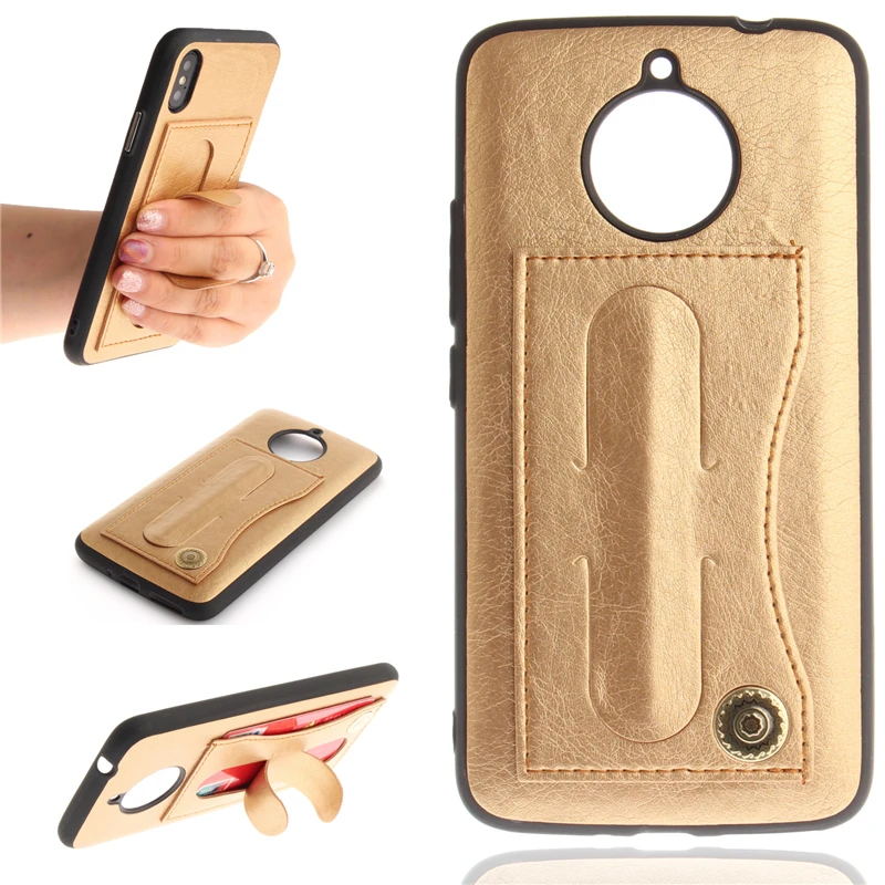 Coque Бизнес искусственная кожа + ТПУ чехол для Motorola Moto E4 плюс СТЕНД слот карт памяти