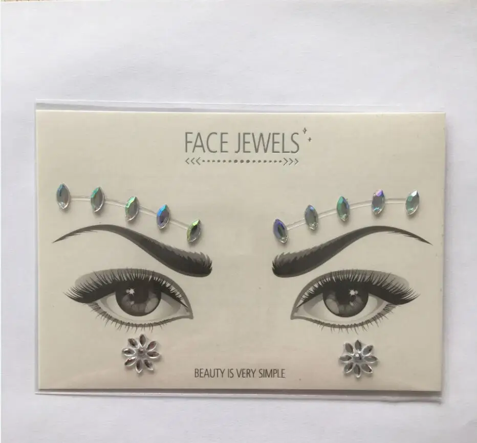 2017 Acrylic Resin Drill Stick Bindi Sticker Handpicked Bohemia And Tribal Style Face And Eye Jewels Forehead Decor Sticker