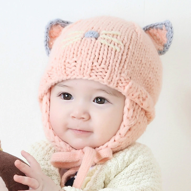 17 赤ちゃん幼児のかわいいかぎ針ビーニー愛らしいキティデザイン子供ニット帽子冬ガールズボーイズ漫画キャップイヤーマフ Kids Knit Hats Crochet Beanienew Baby Aliexpress