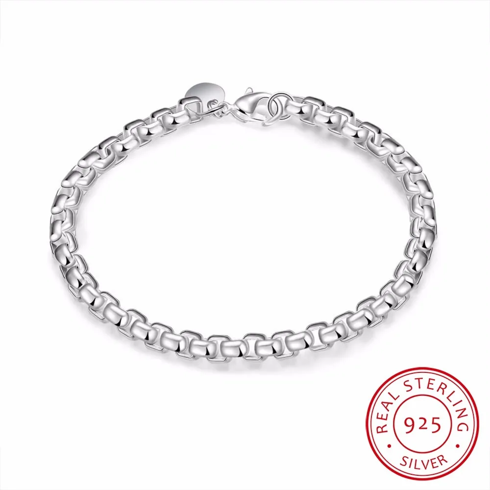 

Lekani Original 925 Silver Bracelets Simple Link Chain Bracelets Bangle For Men Women Jewelry Gift Good Quality
