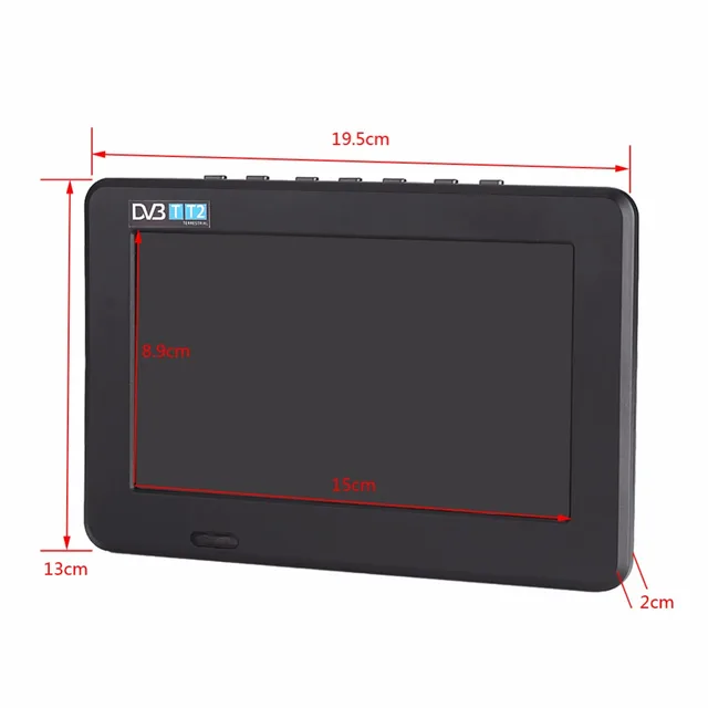 DVB-T-T2 16:9 Portable TFT-LED HD Digital Analog Color TV Television Player US Plug 7 Inches