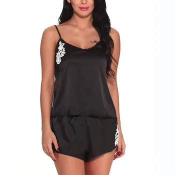 

MIARHB Women Pajamas Set Sexy Sleepwear Lingerie Nightdress Lace Bodysuit Female Lady mujer Underwear Sets Sleeveless Nightwear