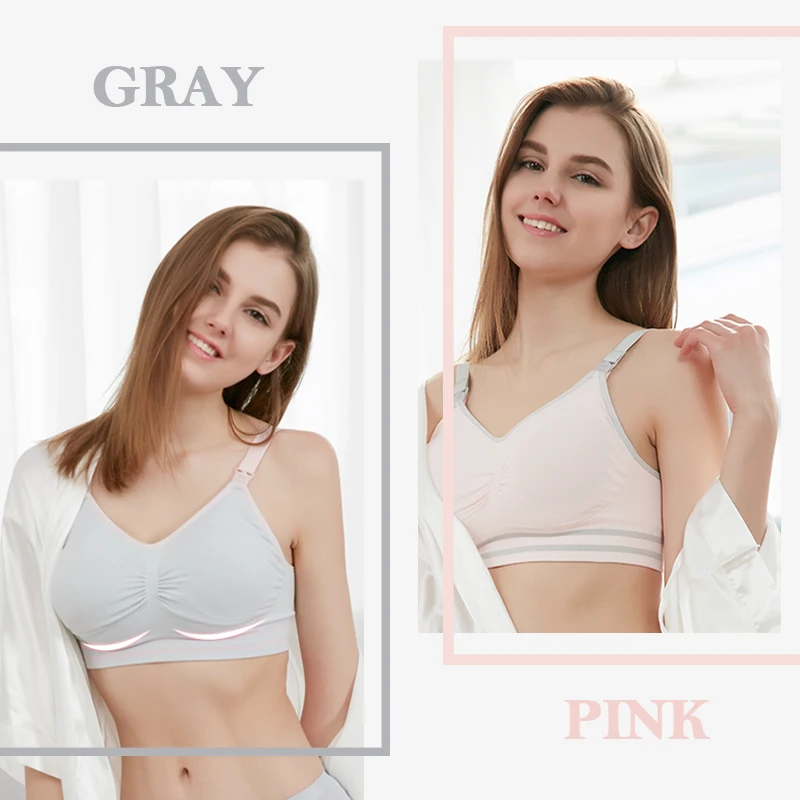 i baby 2PCS Wire Free Nursing Bras Seamless Breast Feeding Bra with
