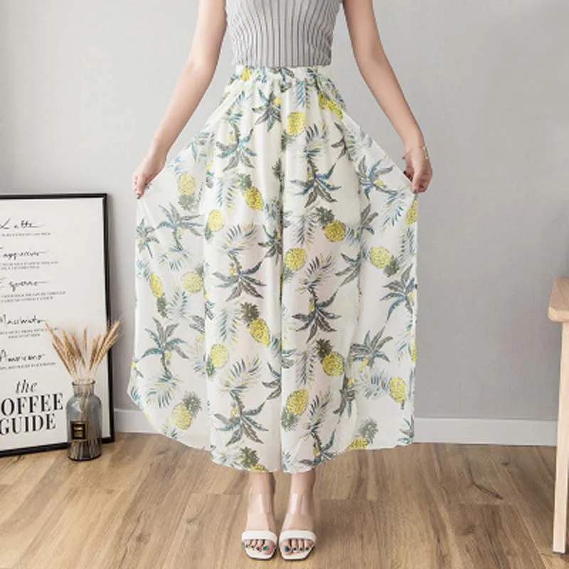 2019 Broad-legged pants summer thin large size, casual open-forked, nine-minute pants, loose and slim Chiffon sunscreen pants 2019 Broad-legged pants summer thin large size, casual open-forked, nine-minute pants, loose and slim Chiffon sunscreen pants