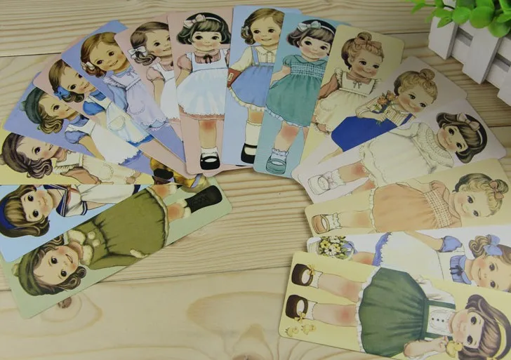 30 pcs/lot Alice Bookmark Paper Book European Retro Lovely girl Bookmark