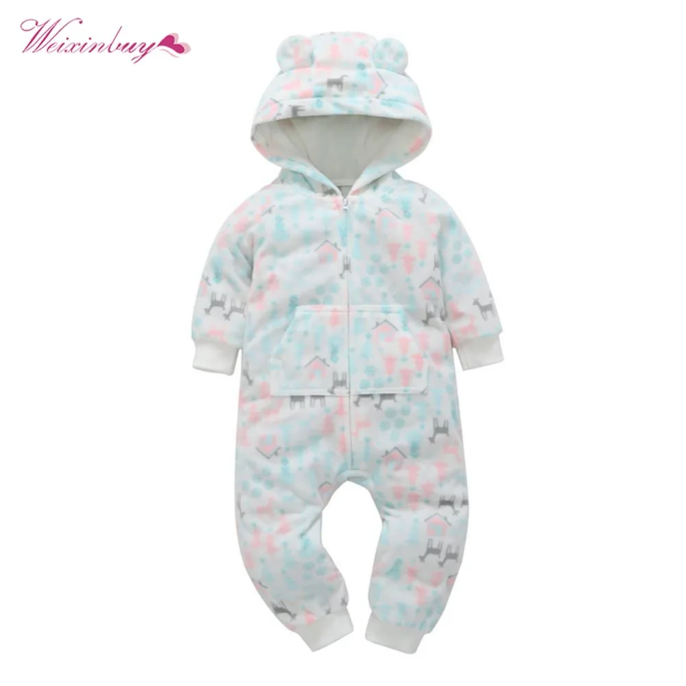 

WEIXINBUY Newborn Baby Romper Cotton Unisex Print Full O-neck Spring Autumn Baby Clothes Girl Overalls Newborn One Piece