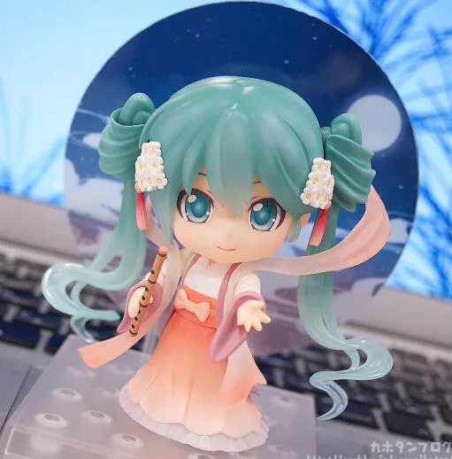 Середина осени moon cake Hatsune Мику Nendoroid Аниме Коллекционная фигурка ПВХ игрушки для рождественского подарка с розничной коробкой