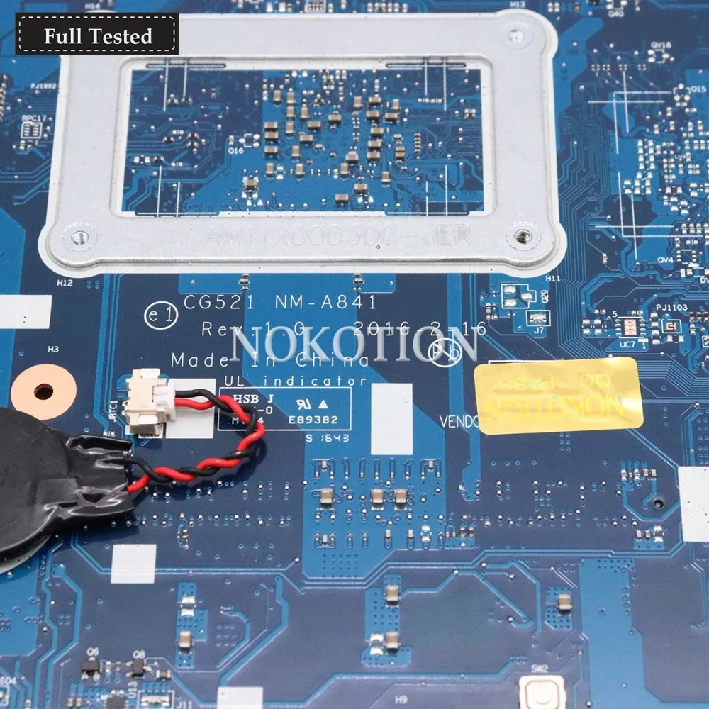 Most effective  NOKOTION 5B20L46266 CG521 NM-A841 Main board For lenovo ideapad 110-15ACL laptop motherboard A8-741