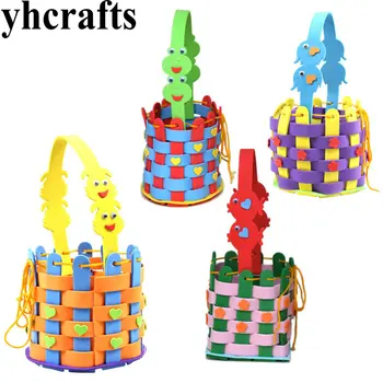 

4PCS/LOT.DIY your own hand basket craft kits Kids bag Activity items Kids toys Creativity developing Kindergarten crafts OEM
