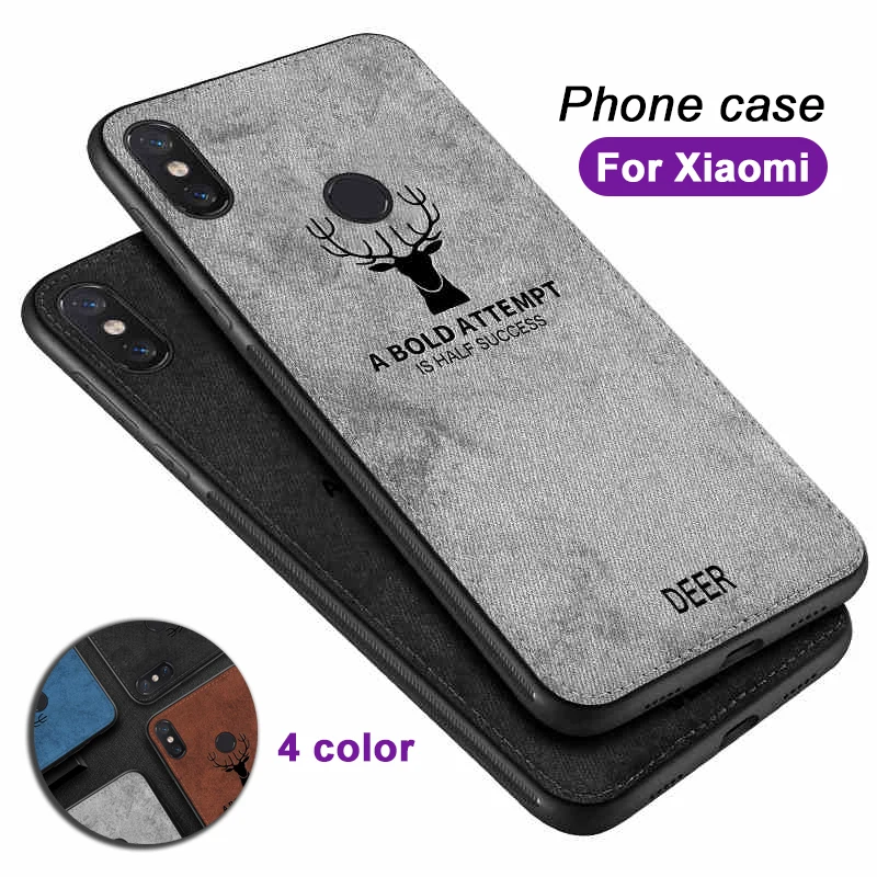 

mobile phone case for xioami 8 pocophone f1 case for xiaomi mi max 3 2 Cloth pattern deer phone case for xiao mi 6 5 back cover