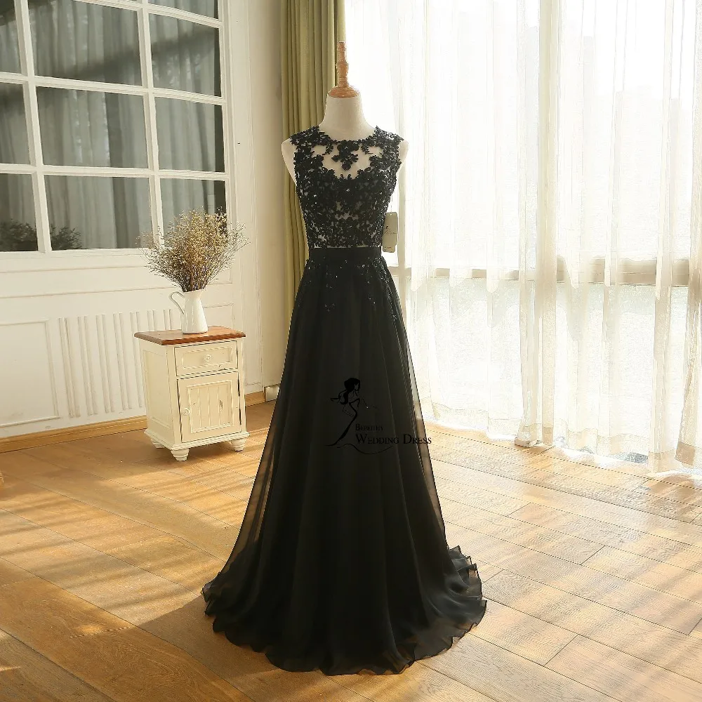 New Arrival Robe De Soiree A line Pink Chiffon Long Evening Dress Party Elegant Sexy Sheer Back Real Image Sleeveless Prom Gown 2016 (4)