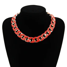 Крупное богемное длинное ожерелье на цепочке для женщин, акриловый чокер, колье, женское ожерелье, подвеска, бижутерия, модное ювелирное изделие