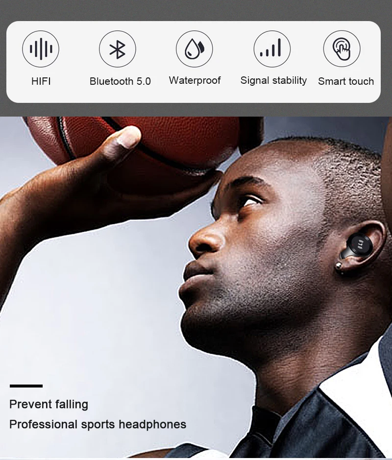 XLSTO Wireless Bluetooth 5.0 Earphone IPX7 Waterproof Headset Stereo mini Earbuds With Charging Box Micro handsfree Earphones (20)
