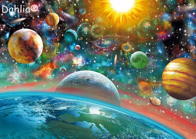 

Outer space Planet Scenery Handmade Needlework Embroidery DIY DMC Cross Stitch Kits Crafts 14CT Unprinted Home decor wall Arts