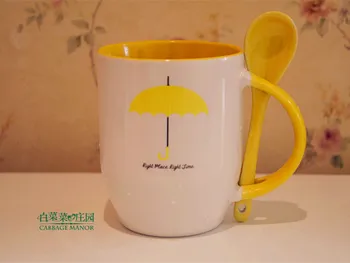 

How I met your mother yellow umbrella right time right place mug cup with spoon