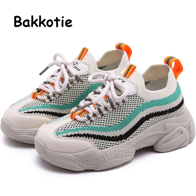 

Bakkotie 2019 Autumn Kids Fashion Sneakers Baby Girls New Mesh Breathable Pink Casual Shoes Boys Soft Running Sock Shoes