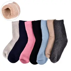 1 пара однотонных носков женские зимние теплые толстые шерстяные хлопковые носки мягкие зимние носки 7 цветов