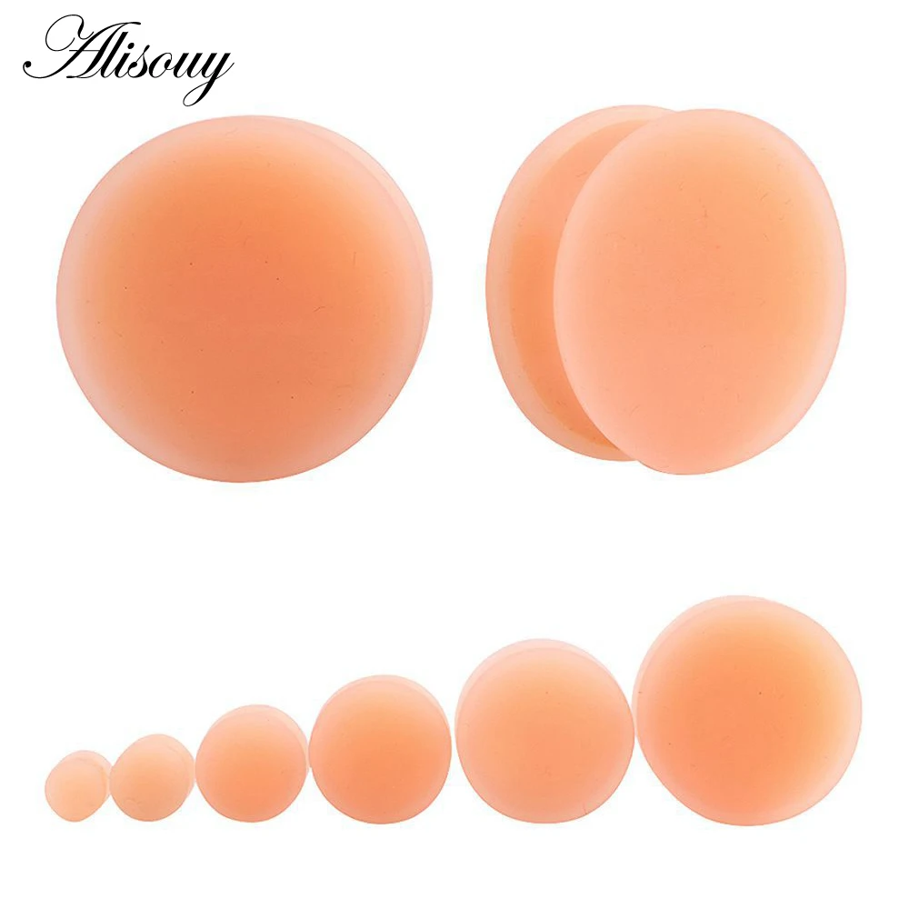 

2PCS Skin Silicone Ear Plugs Tunnels Piercings Flexible Earring Gauges Ear Stretchers Silicone Tunnels Expanders Body Jewelry