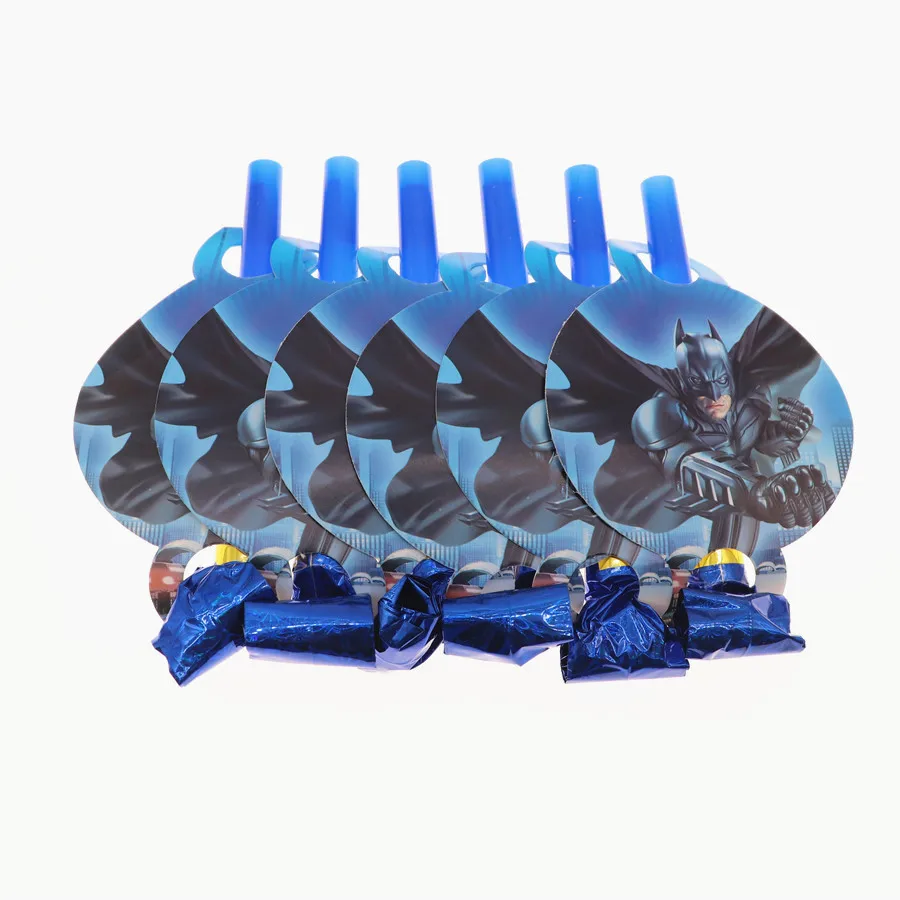

6pcs Batman Blowing dragon Cartoon Theme Party For Kids Boys Birthday Decoration supplies for baby shower party