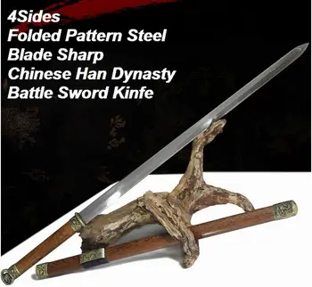 

Hand forged Folded Steel Blade Chinese Sword Tang Sword Double edge WUSHU Saber