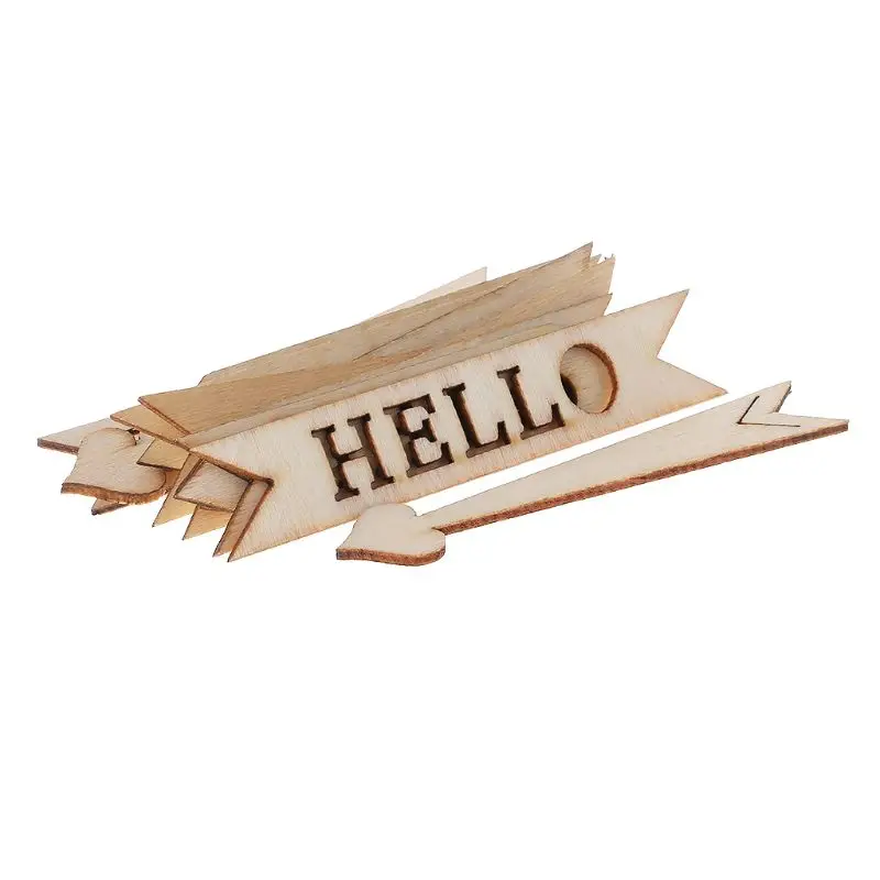 

100pcs Laser Cut Wood Road sign Embellishment Wooden Shape Craft Wedding Decor