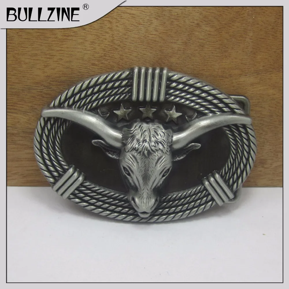 

The Bullzine Bull belt buckle with pewter finish FP-03430 suitable for 4cm width belt