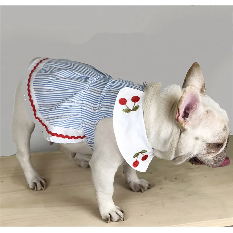 Pug Dress Spring Summer Dog Clothes Cat Poodle Schnauzer Clothing Pet