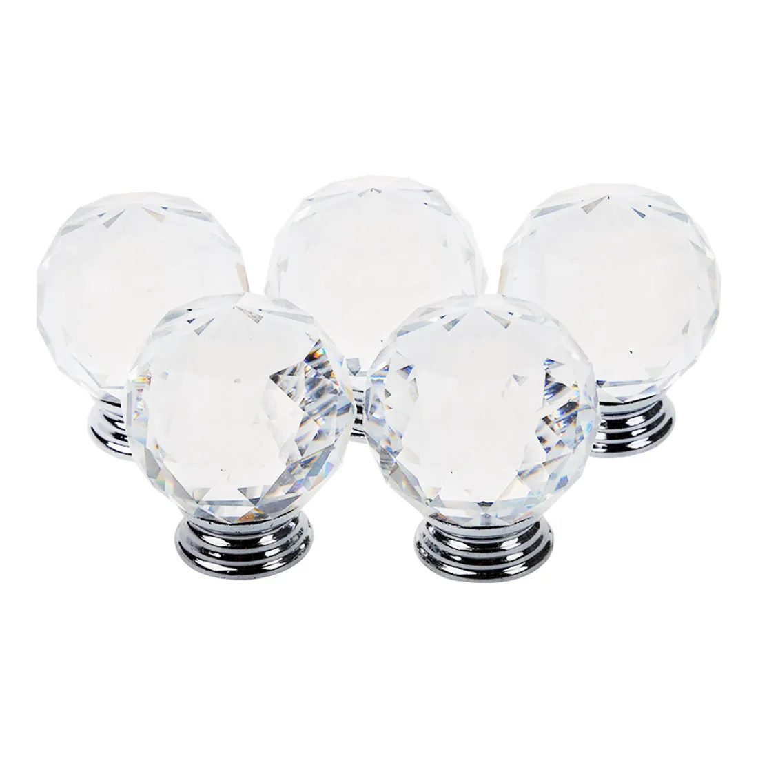 Pack of 5 40mm Crystal Glass Cabinet Knob Drawer Pull Handle Kitchen Door Wardrobe Pack of 5 40mm Crystal Glass Cabinet Knob Drawer Pull Handle Kitchen Door Wardrobe