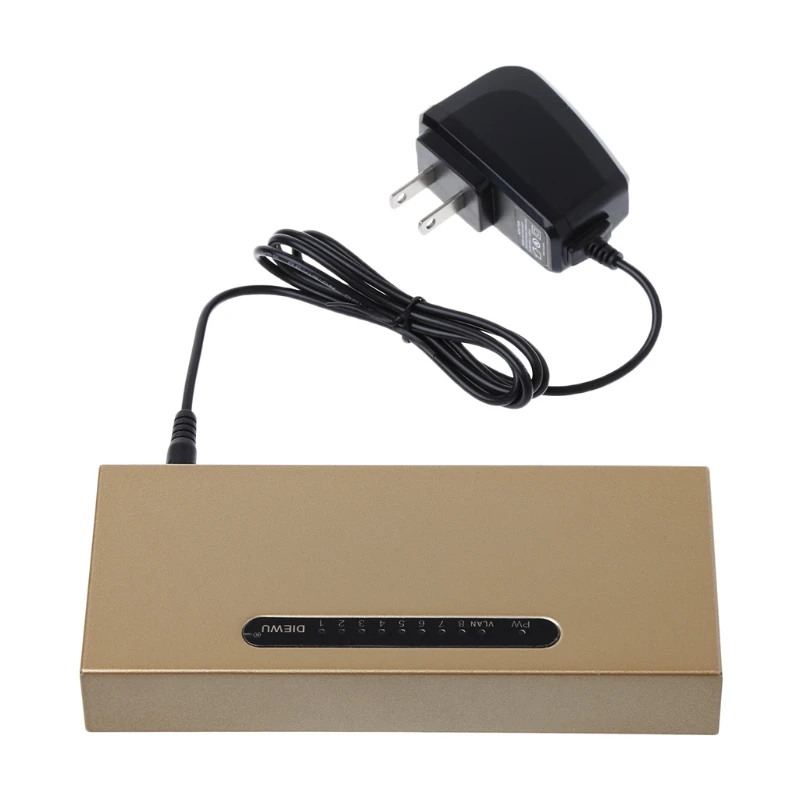 8 Ports Коммутатор эфирной сети, 5/8-Порты и разъёмы Gigabit Ethernet сетевой коммутатор Gigabit металлический Настольный концентратор LAN 10/100/1000 Мбит/с, лидер продаж - Цвет: 8 Ports