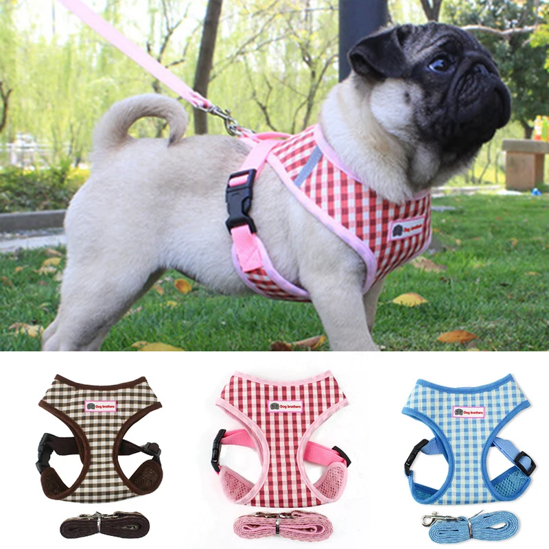 

Reflective Pet Dog Vest Harness For Small Dogs Chihuahua Pug Mesh Puppy Cat Harnesses Pet Cat Walking Harness & Leash Set