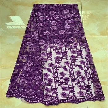 

Luxury Fabric High Quality 3d Lace Applique Embroidery African French Lace Fabric With Beads For Wedding 5yards