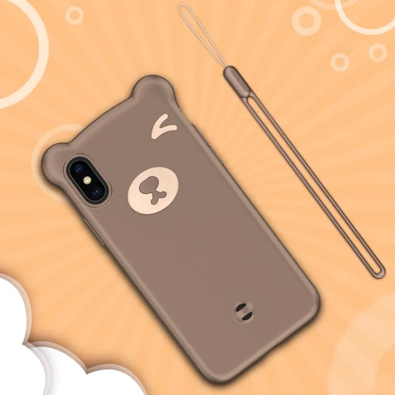 conew_3d bear silicon case for iphone x xs max xr cover soft liquid shell cute animal phone case for iphone 6 6s 7 8 plus guard cover (6)