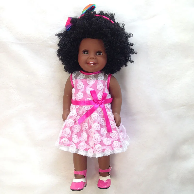 black baby doll with blonde hair