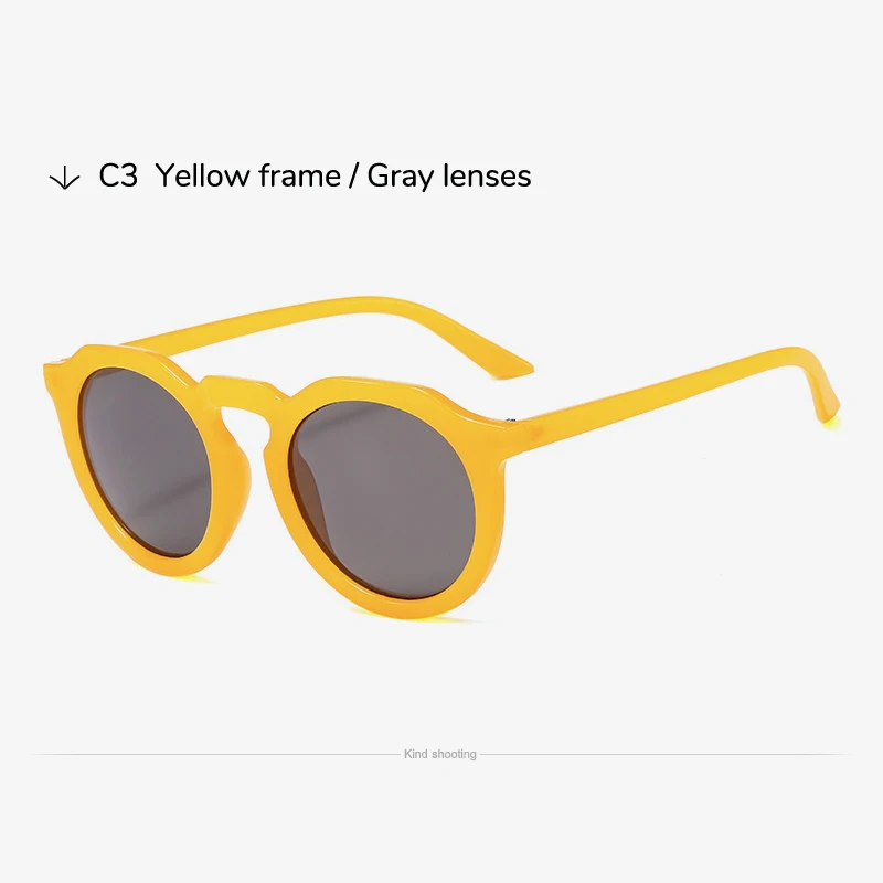 Toketorism Fashionable Women's Sunglasses Retro Design Quality Round Plastic Yellow Sunglasses  9133 ladies sunglasses Sunglasses