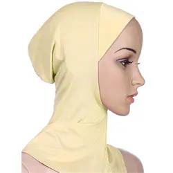 Новые Мягкие мусульманские полное покрытие внутренний хиджаб кепки исламский шарф средства ухода за кожей шеи Глава шляпа 94GZ