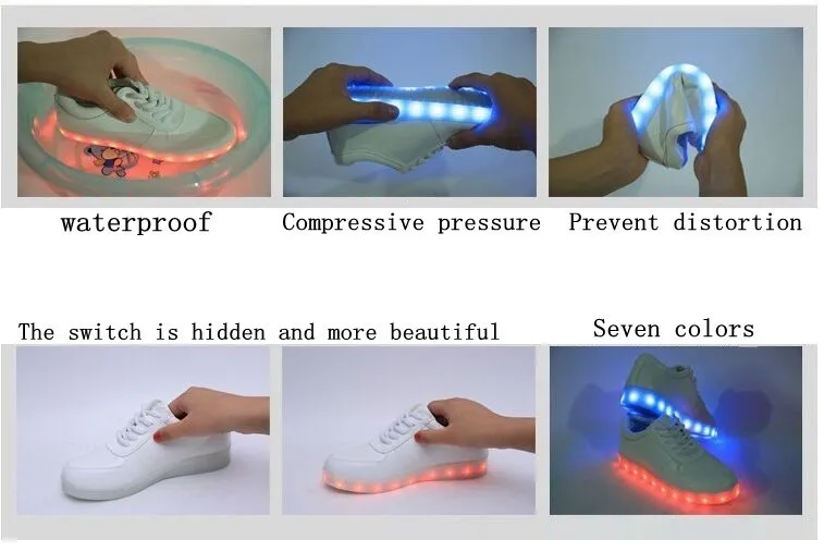 Модная обувь для мальчиков; Детские светящиеся кроссовки со светодиодной подсветкой и зарядкой через Usb; детская модная светящаяся обувь на липучке для девочек и мальчиков; обувь для катания на коньках