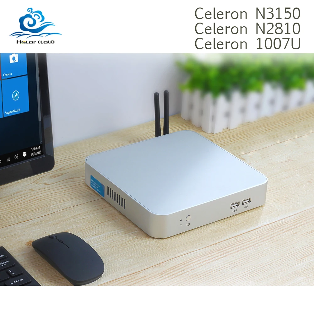 

Mini PC Windows 10 Celeron N3150 Quad-Core Celeron N2810 1007U 1.50GHz Wifi HTPC TV BOX Household Mini Computer Desktop PC