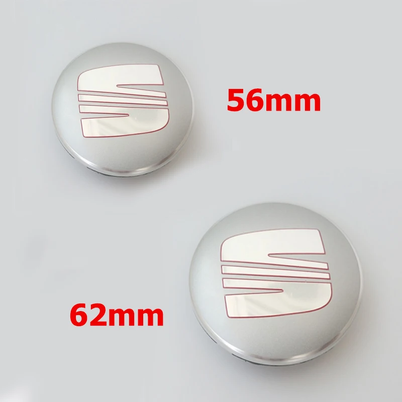 Newest 4PCS/LOT 56mm 62mm SEAT Car Emblem Wheel Center Hub Caps Dust
