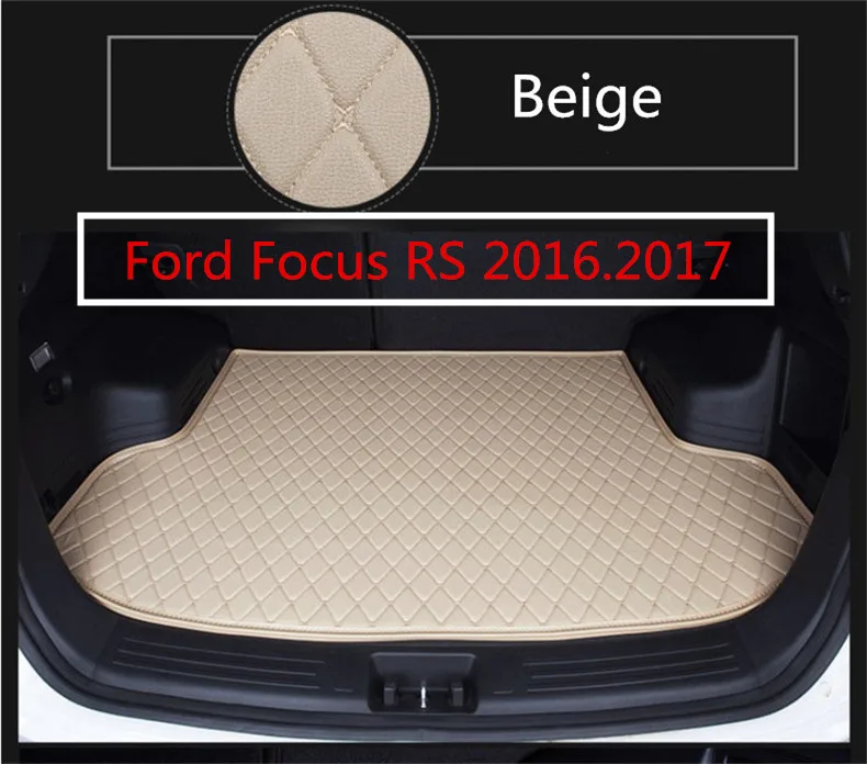 

Auto Cargo Liner Car Trunk Mats For Ford Focus RS 2016.2017 Boot Mat High Quality Top Layer Embroidery Leather mat Free shipping