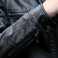 Leather Jacket Men Design Stand Collar Male Casual Motorcycle Leather Jacket Mens Fashion Veste en cuir genuine jackets jaqueta 5