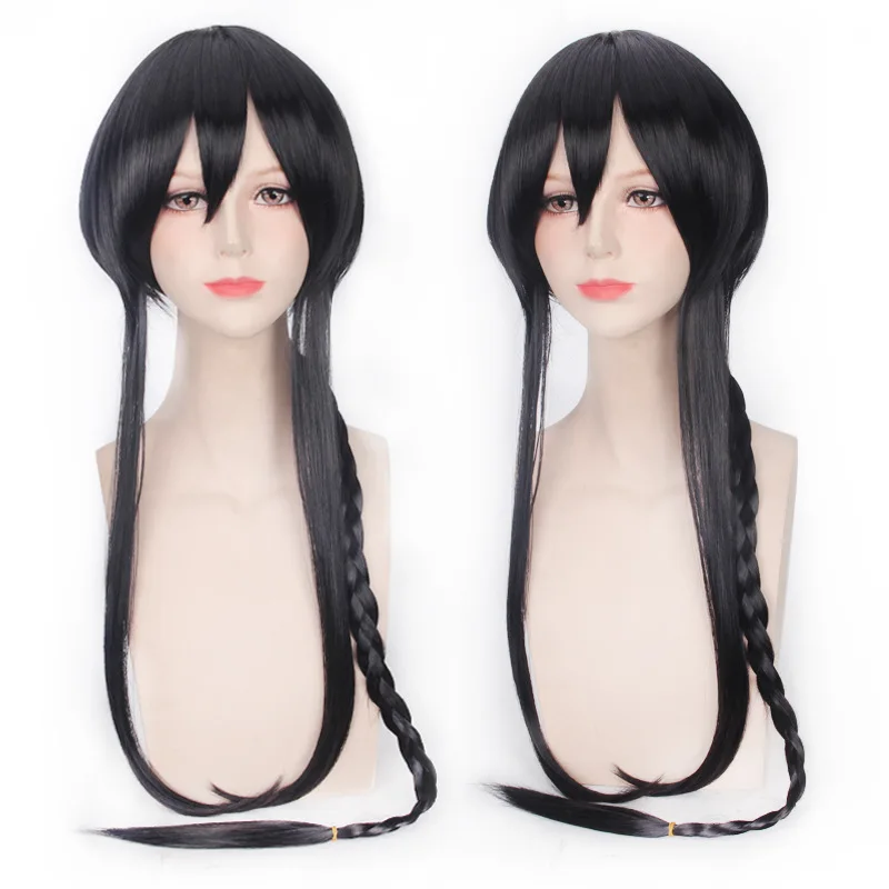 Morematch 100 см синтетический длинный черный вокалоидный фарфор Yuezheng Ling косплей парик волосы с двумя парик с длинными волосами Хлыст