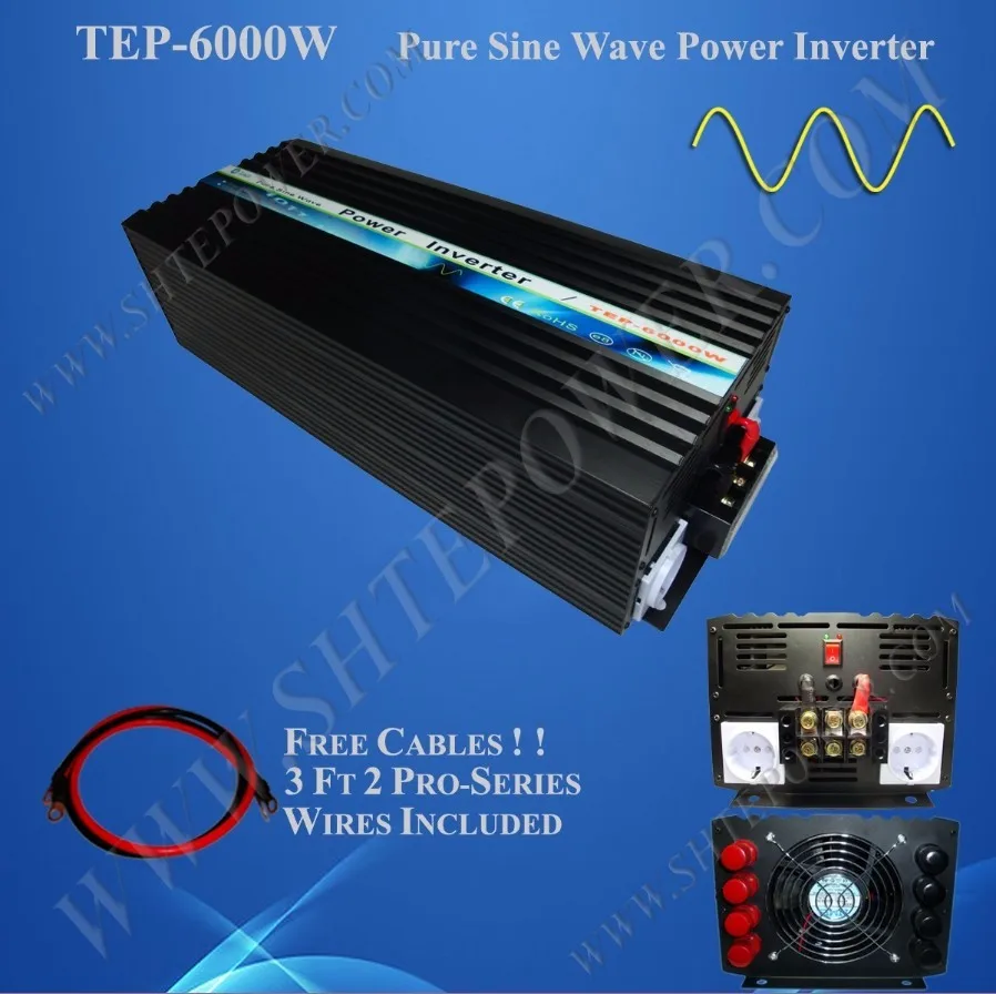 DC 24v к AC 220v 6000w инвертор, чистая синусоида инвертор, солнечный инвертор