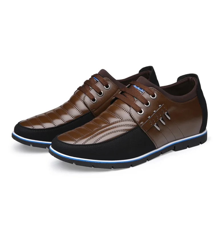 Мужская обувь; обувь из натуральной кожи и замши; Брендовая обувь в британском стиле, визуально увеличивающая рост на 5 см; кожаная мужская повседневная обувь