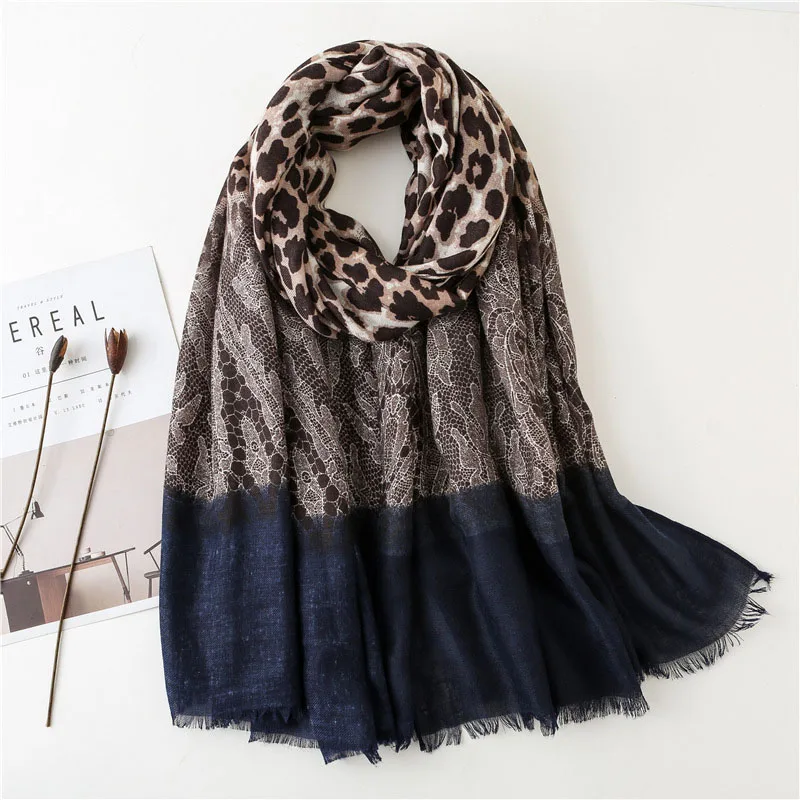 

New 2019 winter leopard women long scarf fashion quality soft scarves female shawls cover-ups wraps bandana Muslim Hijab Sjaal