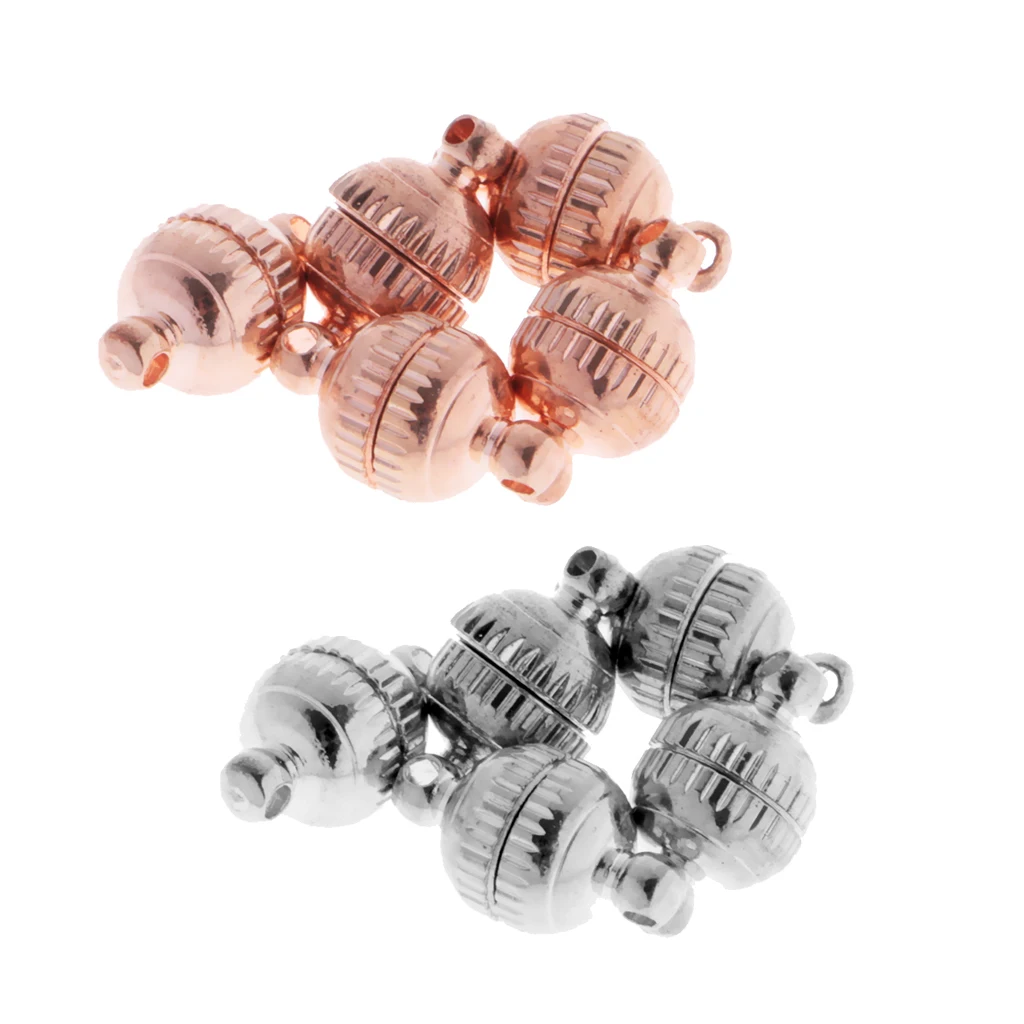 

5 Sets Vintage Brass 8mm Strong Round Magnetic Clasps Accessories Jewelry Making DIY Findings Bead 14 x 8mm