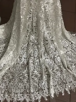 

Graceful S-8149 French tulle embroidery lace fabric with beads african net lace for bridal dress