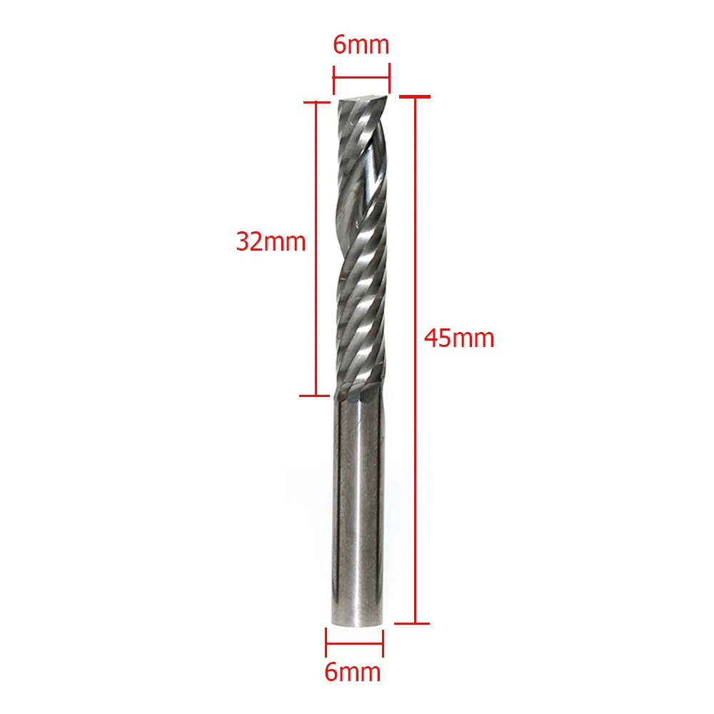 5pcs Tungsten Carbide End Mills Single Flute CNC Milling Router Bits