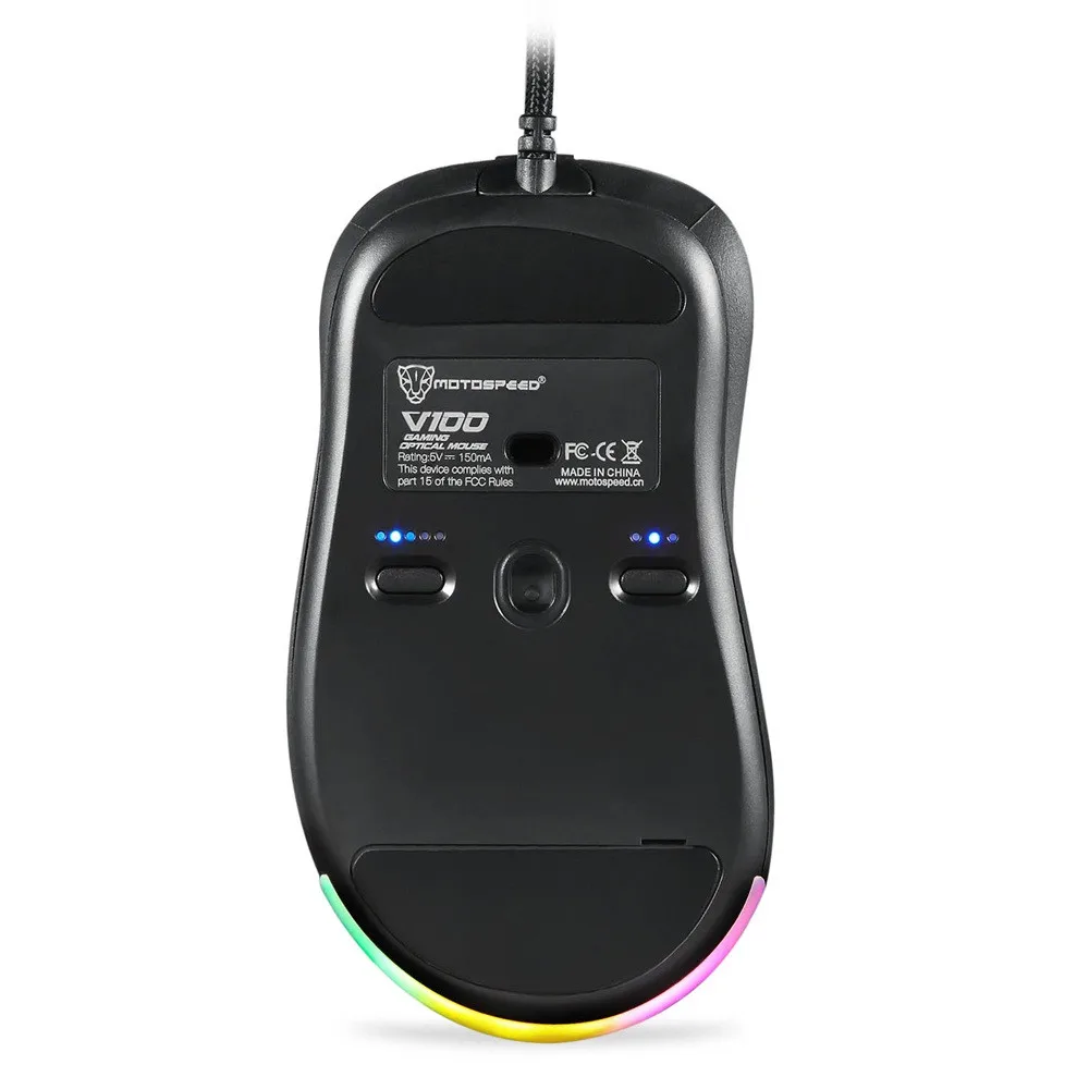 Motospeed новая V100 Проводная игровая мышь черная опция подсветка 6200 dpi профессиональная для переключения RGB Esport игровая мышь