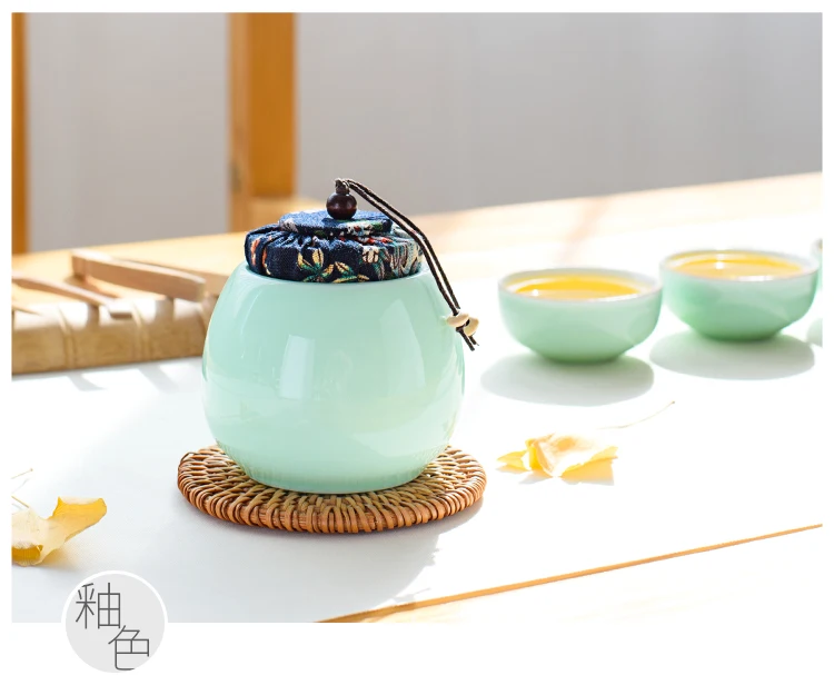 Короткие керамические фарфоровые одноцветные чайные присадки с комплект крышек влагостойкая банка офисная чайная церемония аксессуары Tieguanyin герметичный резервуар