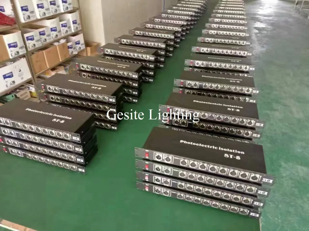 

tage Light Controller DMX512 Splitter Light Signal Amplifier Splitter 8 way DMX Distributor for stage Equipment